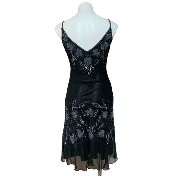 Vintage 90s/Y2K Fantasy Beaded Silk Slip Dress Evening Gown Size 6 SMALL - Picture 2 of 11